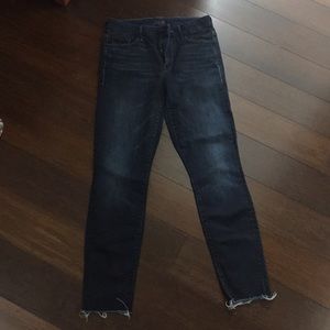 Mother High Waisted Looker Ankle Fray in Night Owl